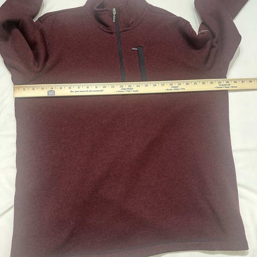 Eddie Bauer Mens Sweater Fleece 1/4 Zip Pullover‎ Sweatshirt Burgundy Red Sz XXL - Picture 7 of 10